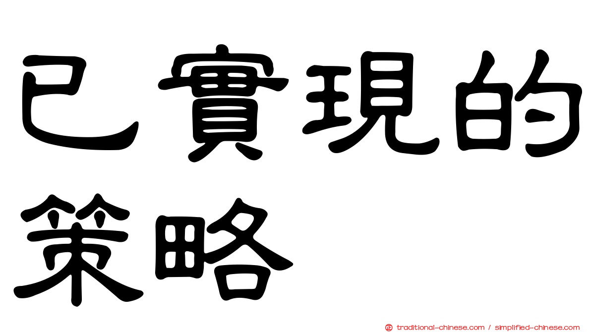 已實現的策略