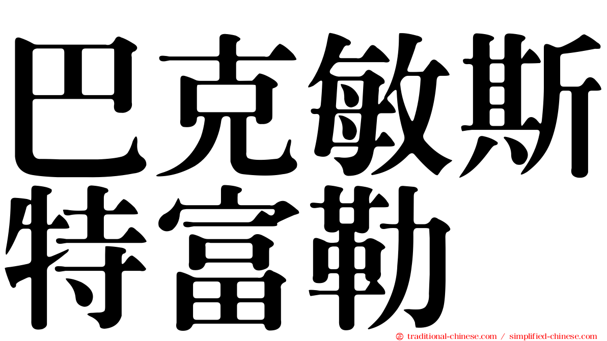 巴克敏斯特富勒