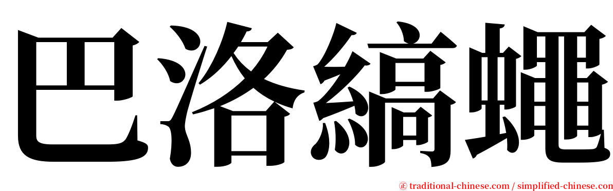 巴洛縞蠅 serif font