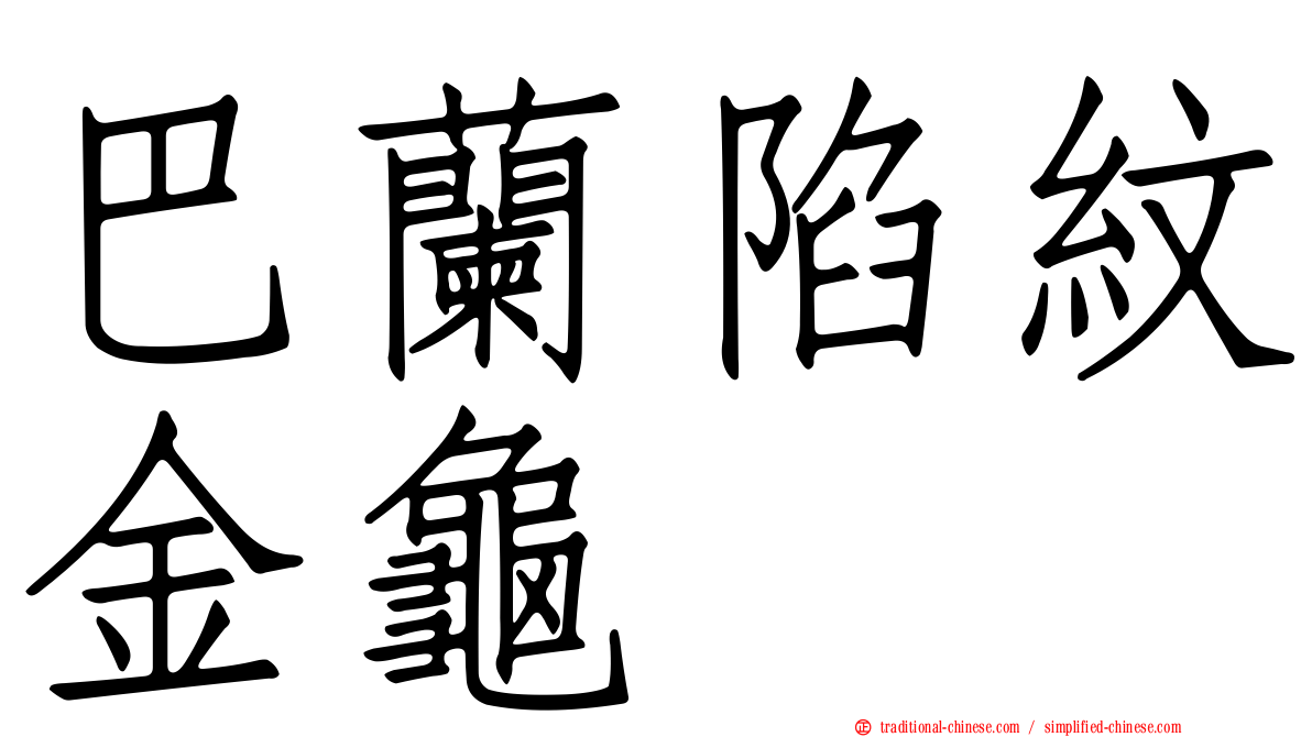 巴蘭陷紋金龜