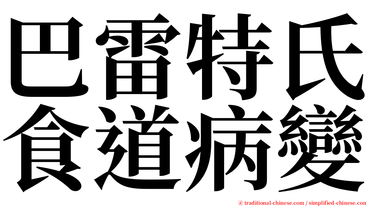 巴雷特氏食道病變 serif font