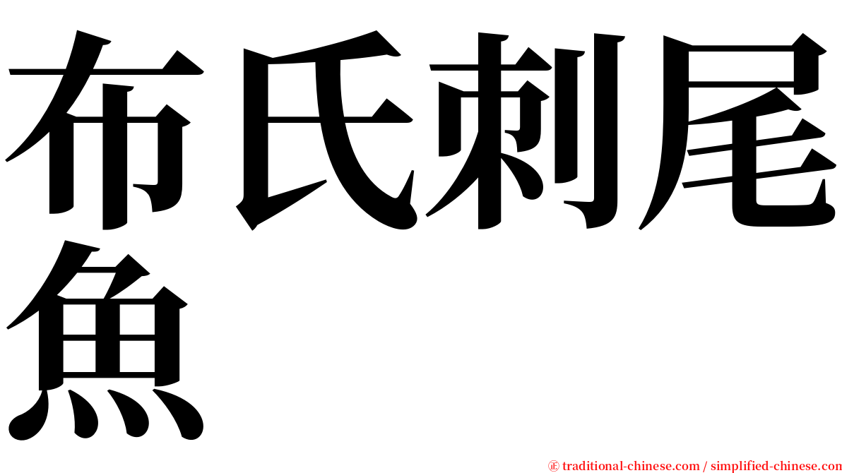 布氏刺尾魚 serif font