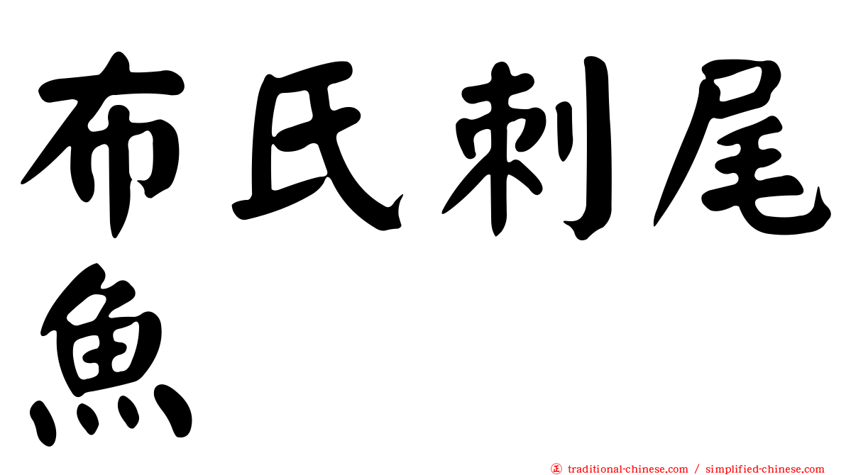 布氏刺尾魚
