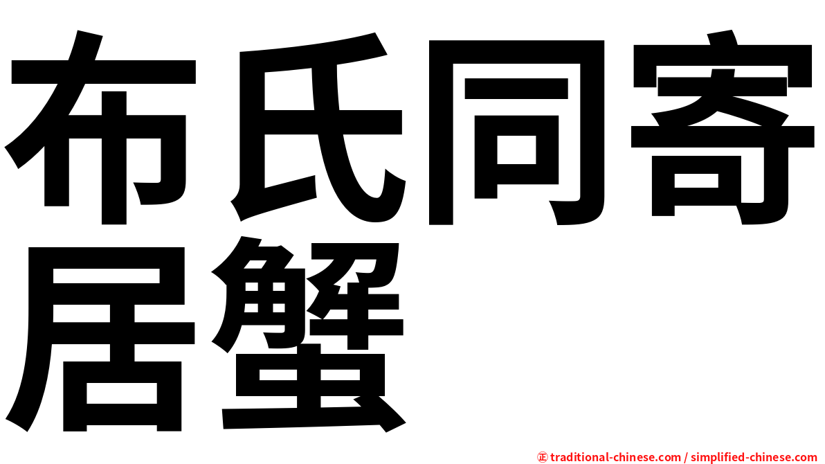 布氏同寄居蟹