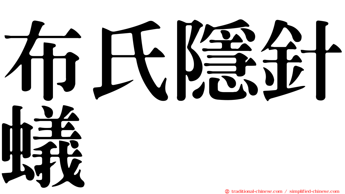 布氏隱針蟻