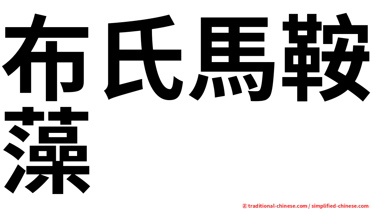 布氏馬鞍藻