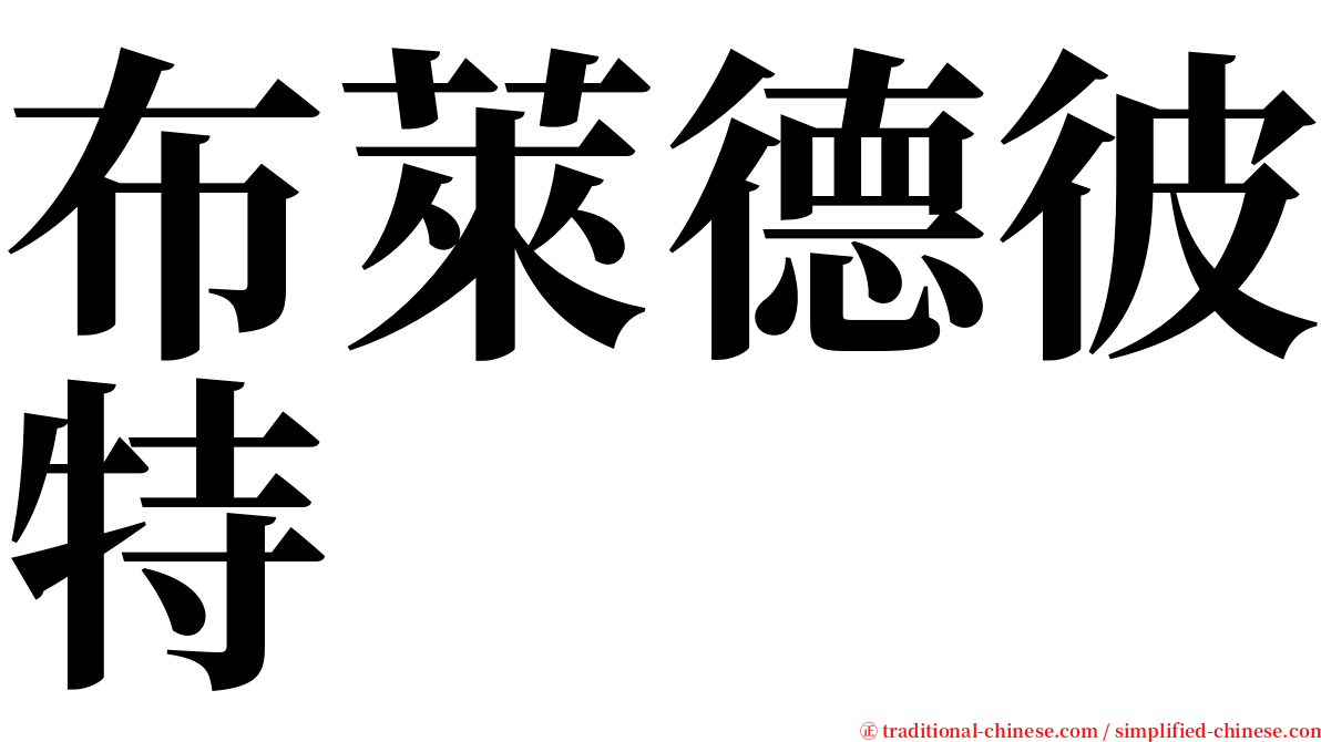 布萊德彼特 serif font