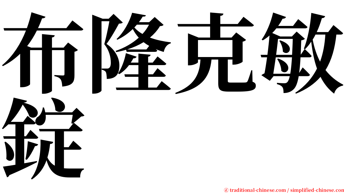 布隆克敏錠 serif font