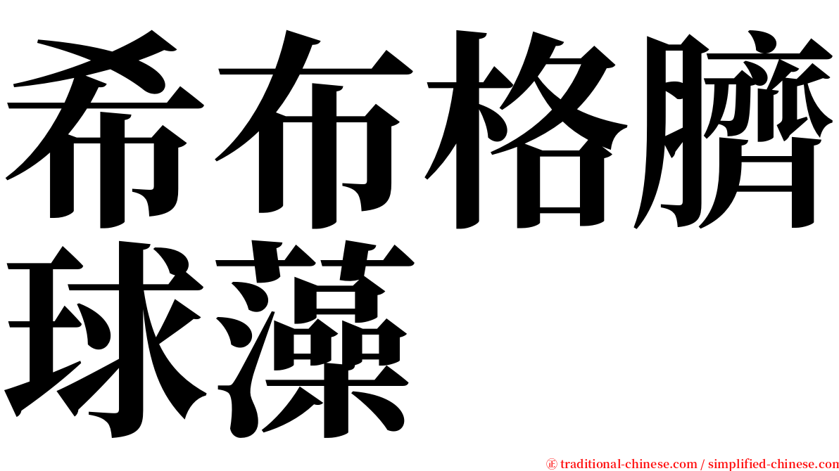希布格臍球藻 serif font