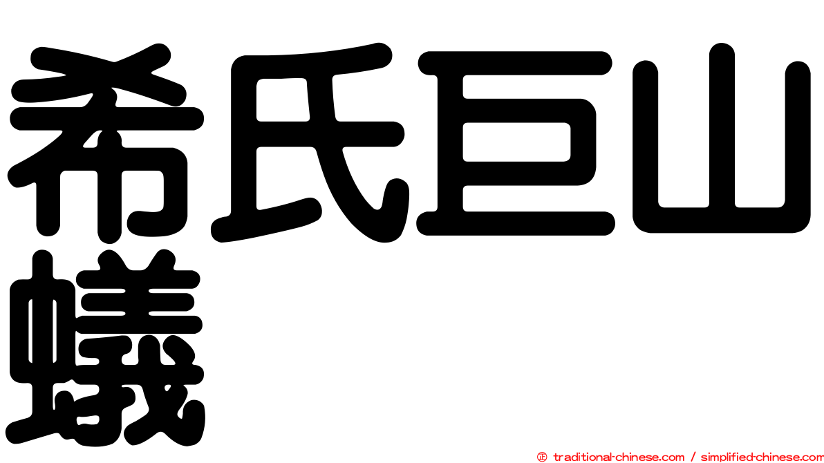 希氏巨山蟻