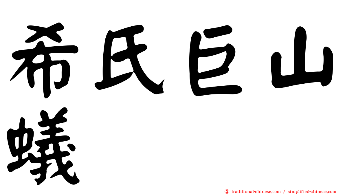 希氏巨山蟻