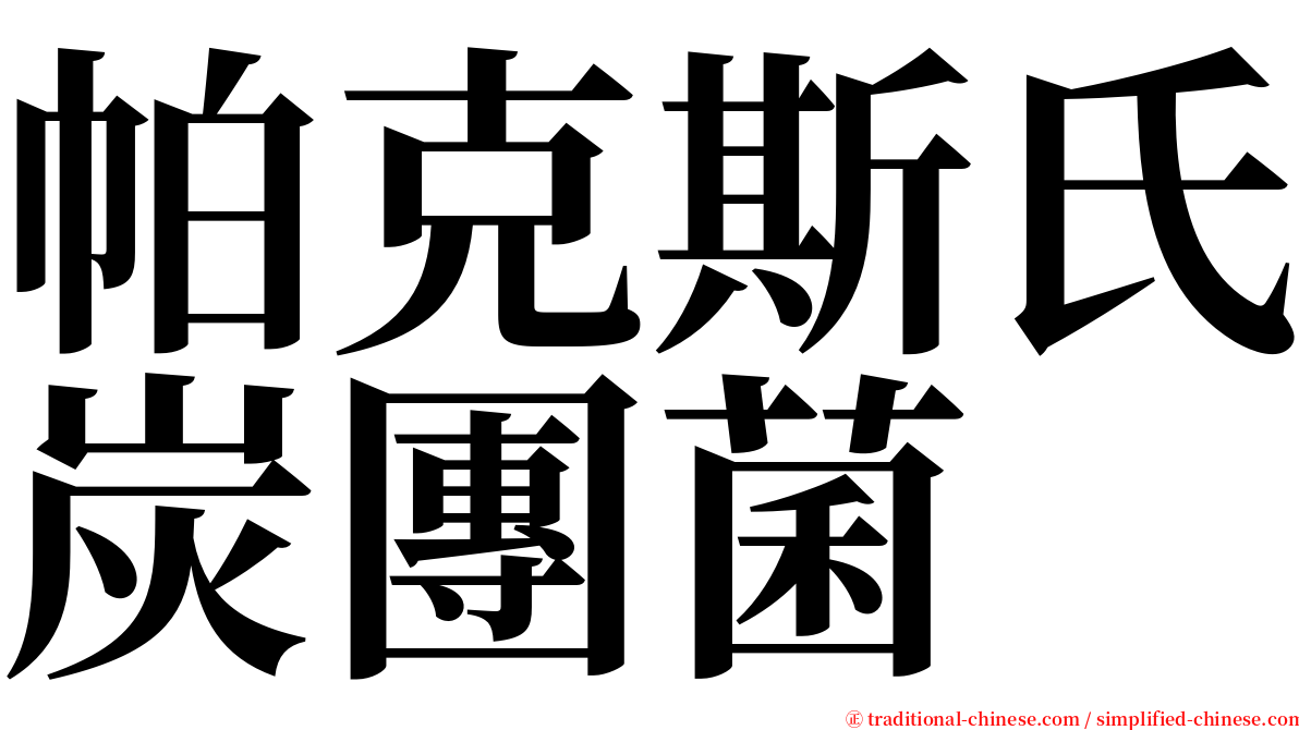 帕克斯氏炭團菌 serif font