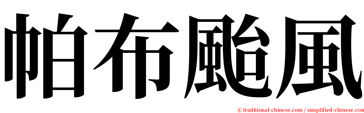 帕布颱風 serif font