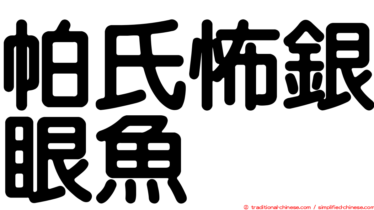 帕氏怖銀眼魚