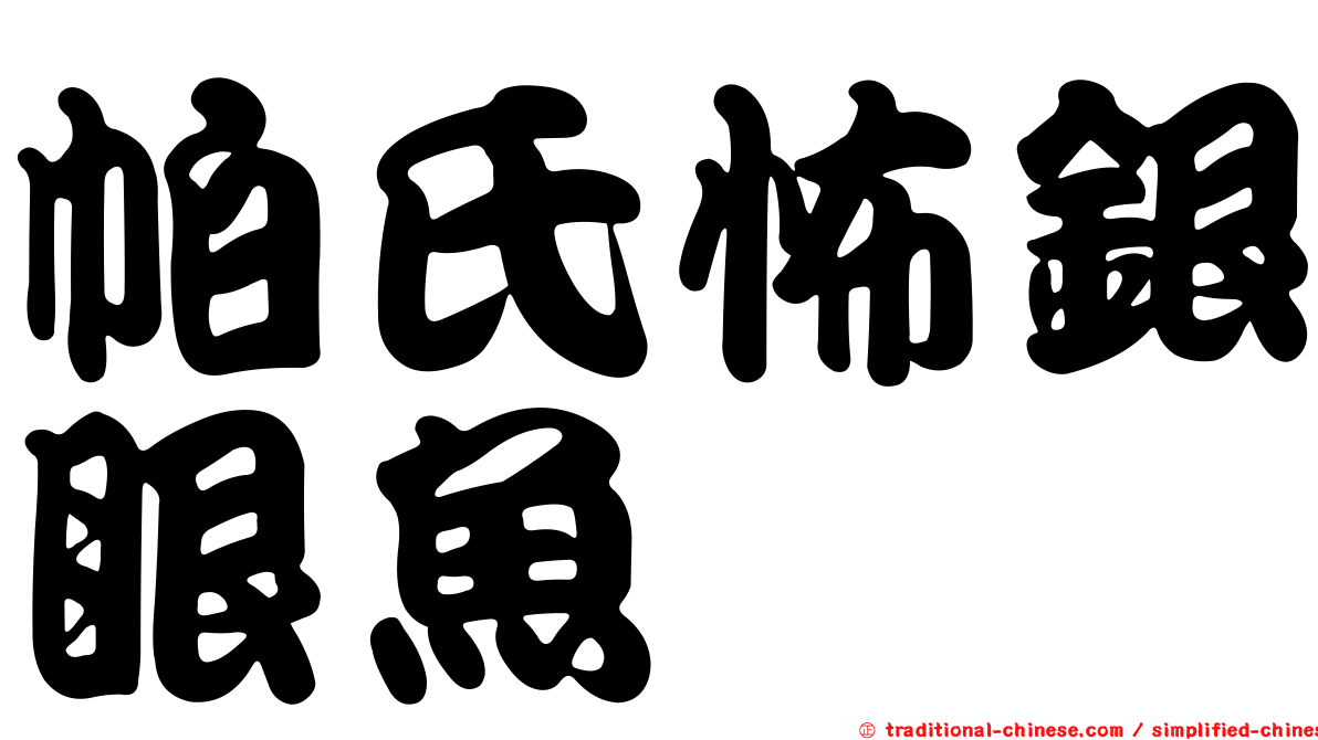 帕氏怖銀眼魚