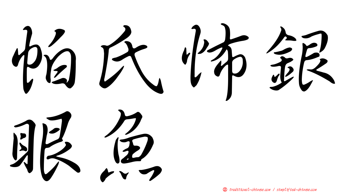 帕氏怖銀眼魚