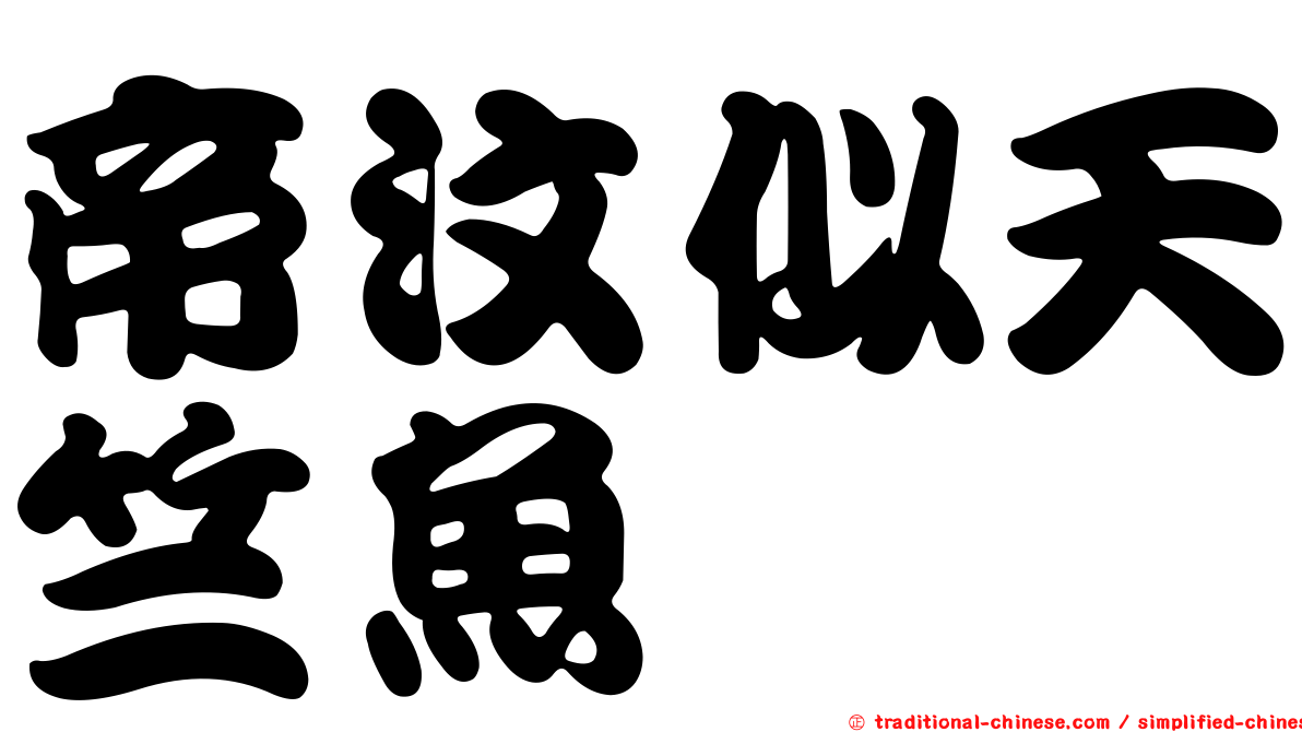 帝汶似天竺魚
