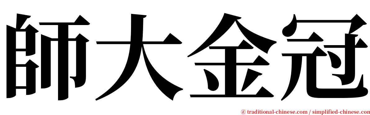 師大金冠 serif font