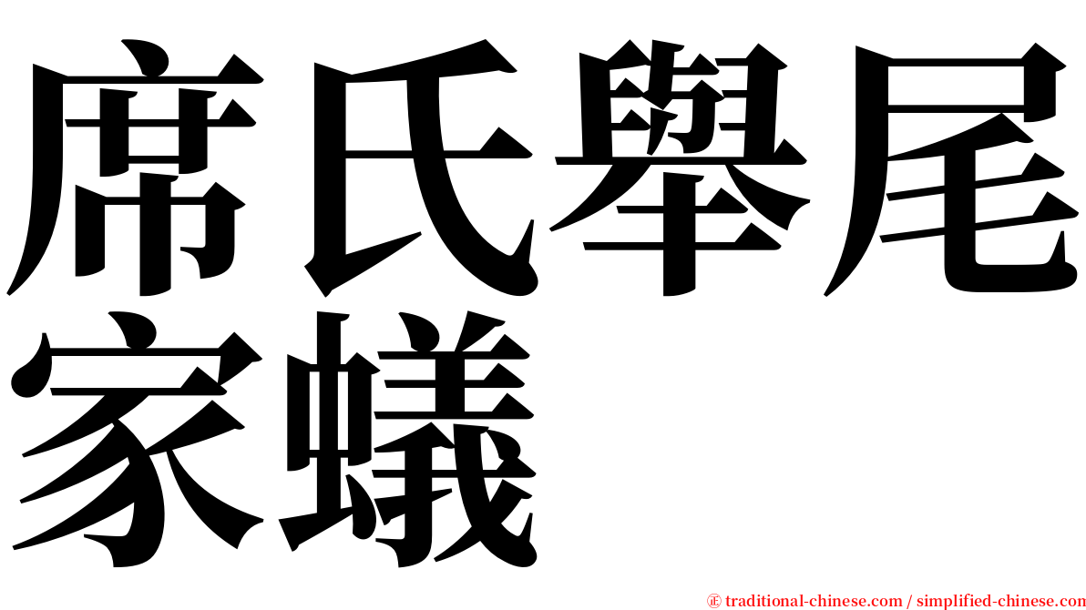 席氏舉尾家蟻 serif font