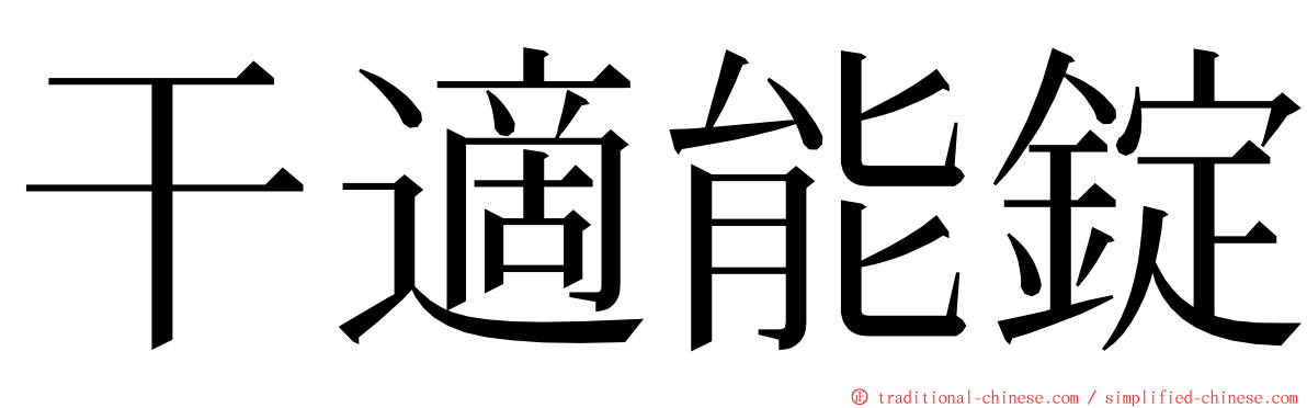 干適能錠 ming font