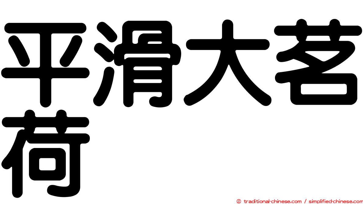 平滑大茗荷