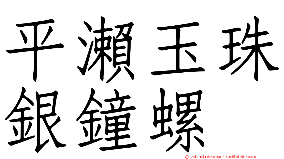 平瀨玉珠銀鐘螺
