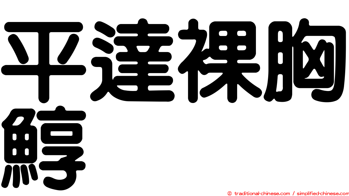 平達裸胸鯙