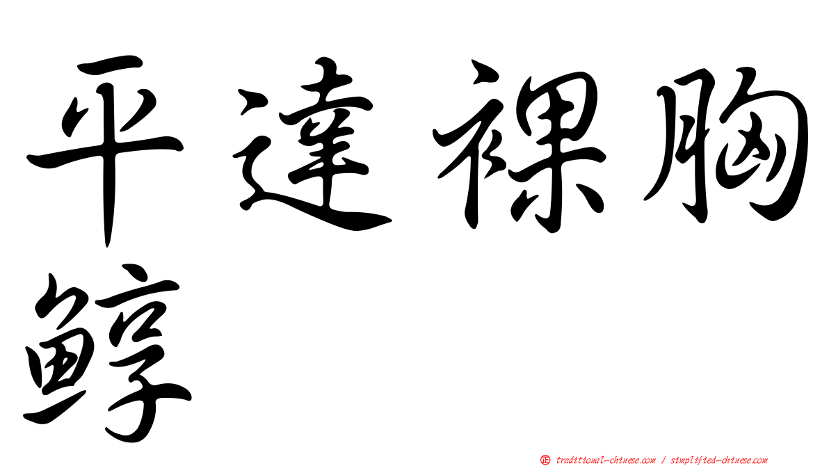 平達裸胸鯙