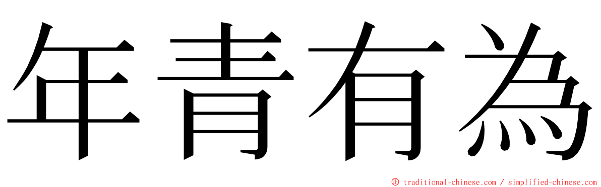 年青有為 ming font