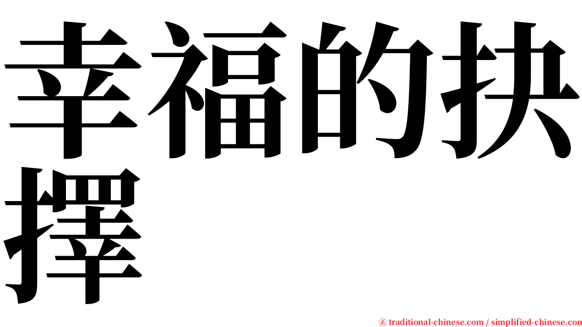 幸福的抉擇 serif font