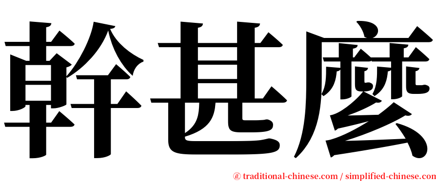 幹甚麼 serif font