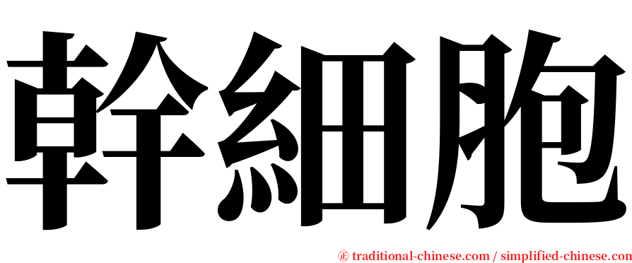 幹細胞 serif font