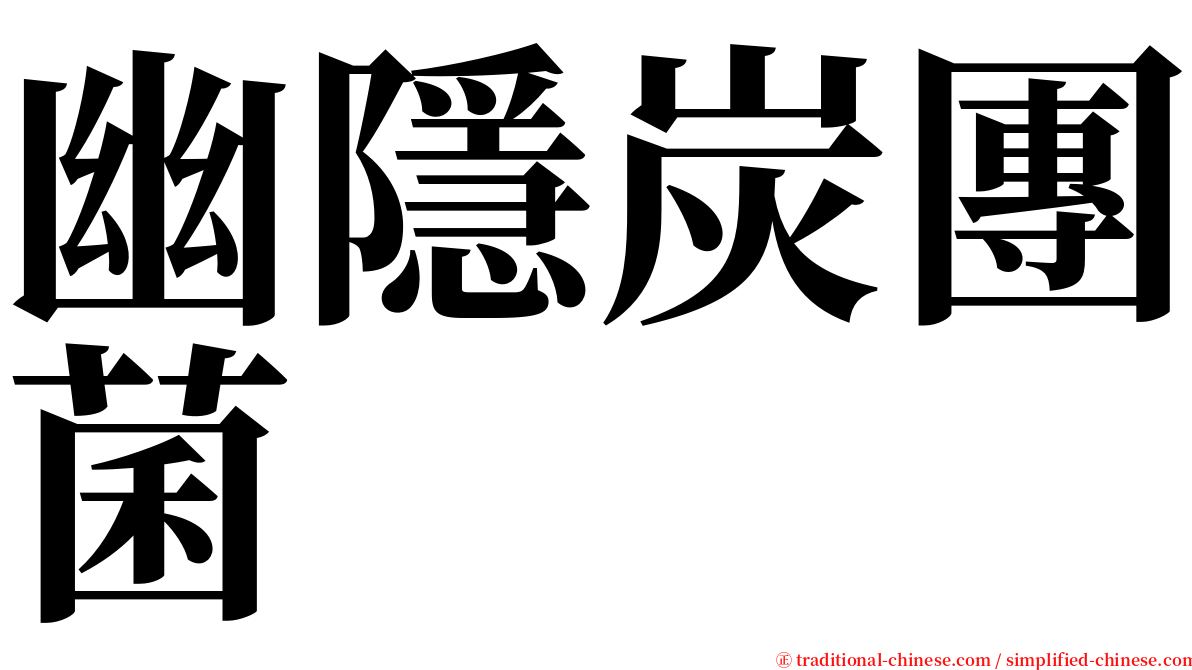幽隱炭團菌 serif font