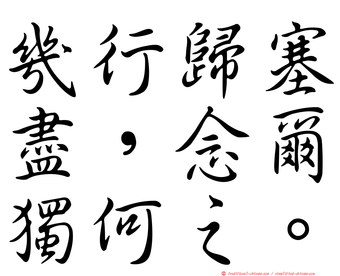 幾行歸塞盡，念爾獨何之。