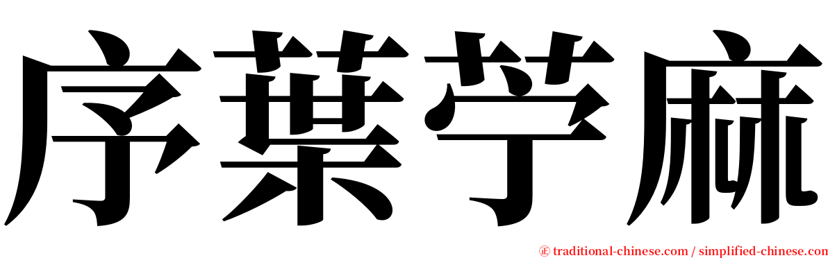 序葉苧麻 serif font