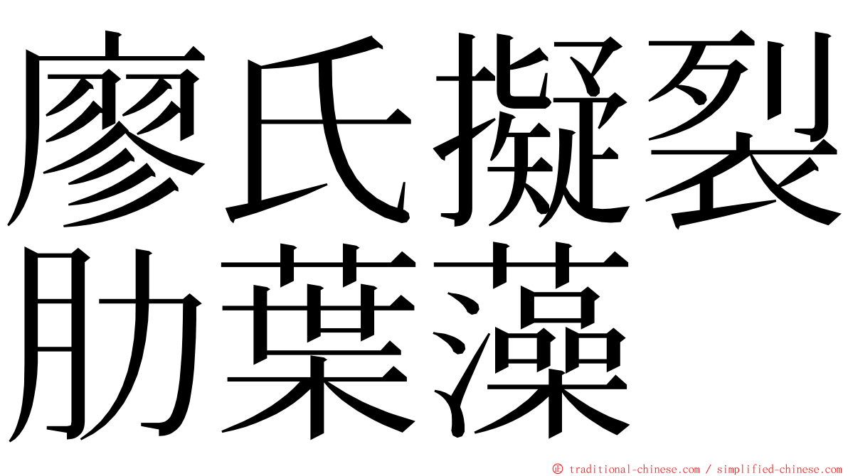 廖氏擬裂肋葉藻 ming font