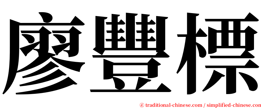 廖豐標 serif font