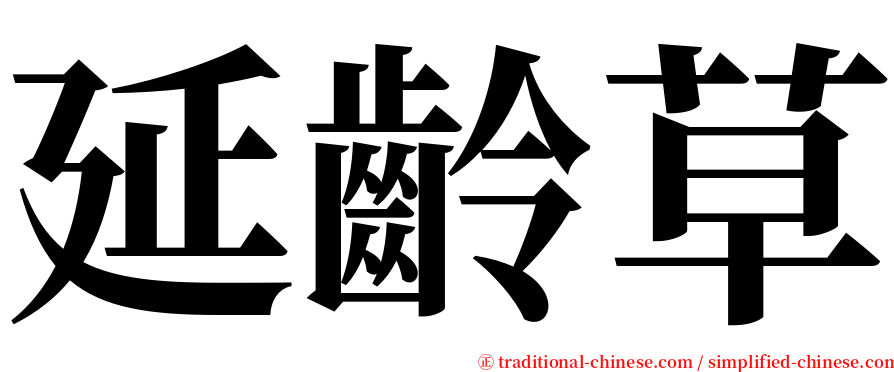 延齡草 serif font