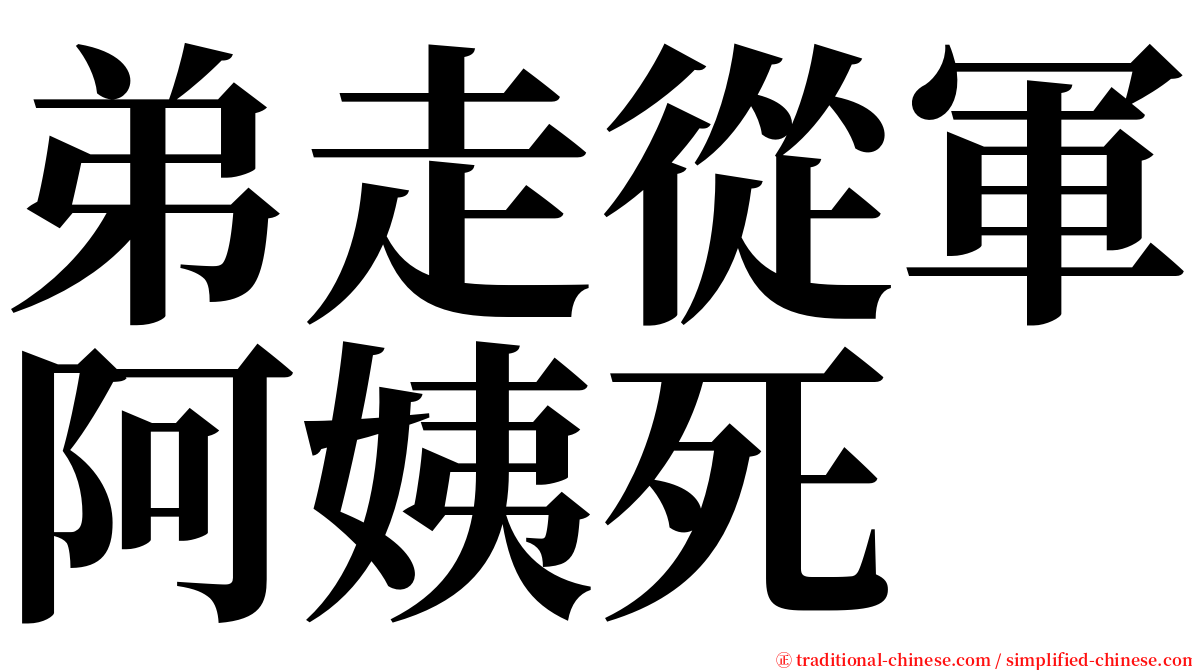 弟走從軍阿姨死 serif font