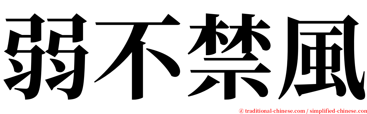 弱不禁風 serif font