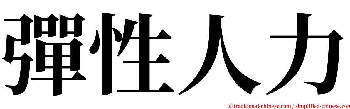 彈性人力 serif font