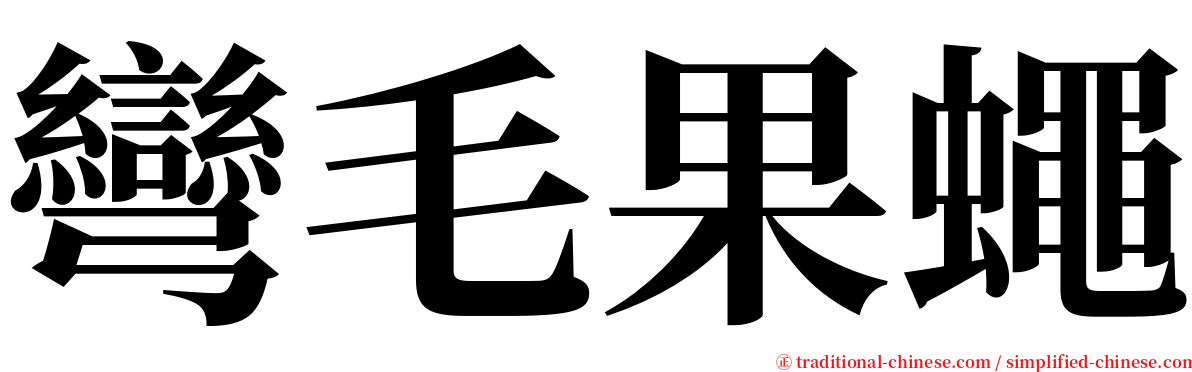 彎毛果蠅 serif font