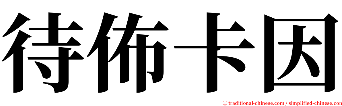 待佈卡因 serif font