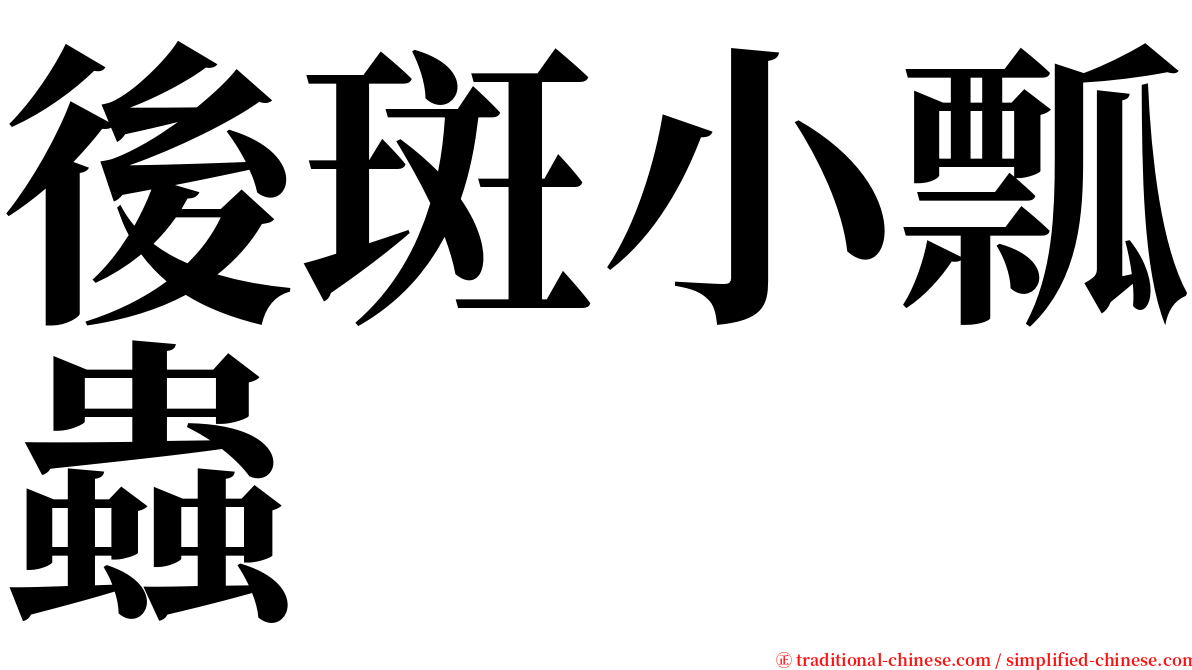 後斑小瓢蟲 serif font