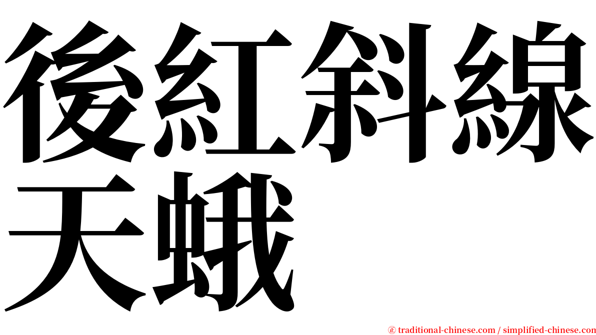 後紅斜線天蛾 serif font