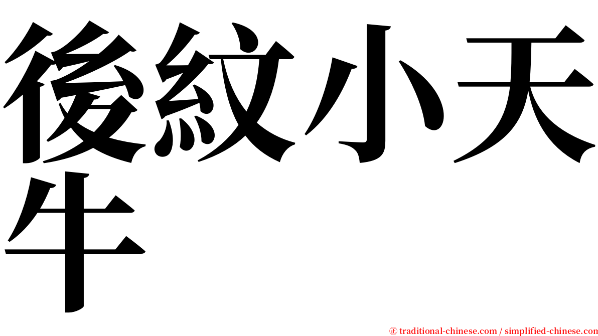 後紋小天牛 serif font