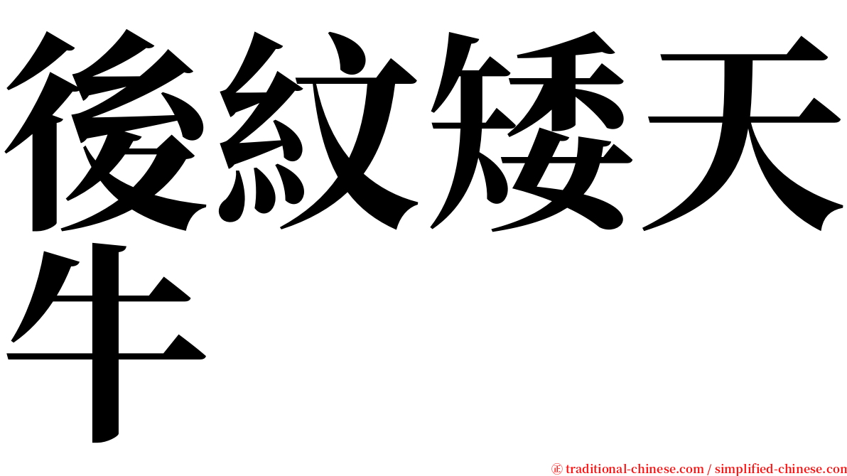 後紋矮天牛 serif font