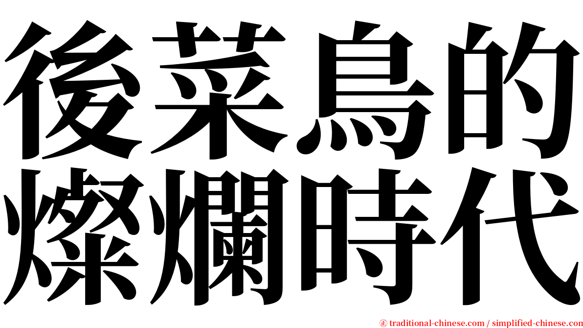 後菜鳥的燦爛時代 serif font
