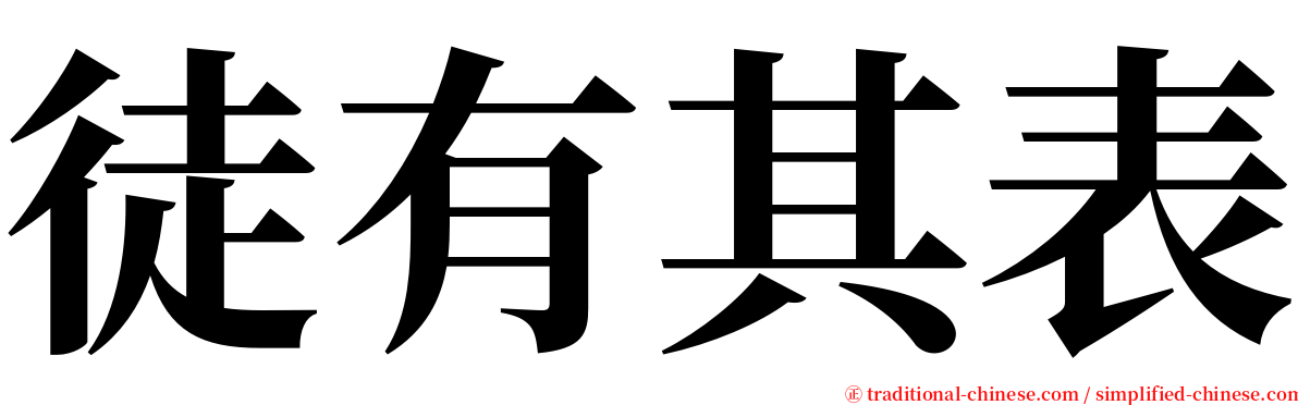 徒有其表 serif font