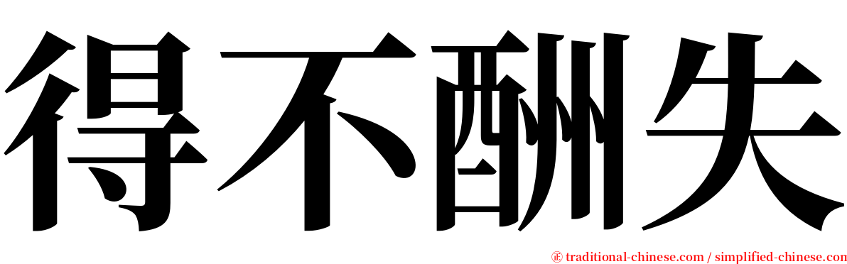 得不酬失 serif font